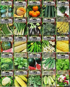 set of 25 premium vegetable & herb seeds – 25 deluxe variety premium vegetable & herb garden 100% non-gmo heirloom