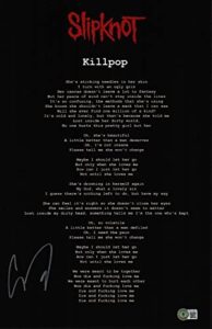 corey taylor signed autograph slipknot killpop lyrics 11×17 poster beckett coa