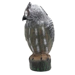 YOFIT Solar Bird Scarecrow Fake Horned Owl Decoy, Bird Repellent Garden Protectors, Natural Enemy Pest Deterrent Scarecrow