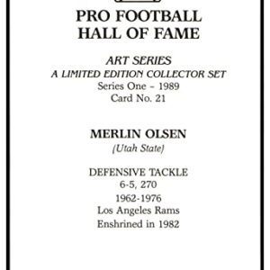 Merlin Olsen Signed Goal Line Art Card GLAC Autographed Rams PSA/DNA