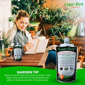 Liqui-Dirt Nano Powder All-Purpose Organic Complete Plant Food -18 Balanced Super Foods Blend of Vitamins Minerals Micro-Fungi and Bio-Organisms (50 Gallons)