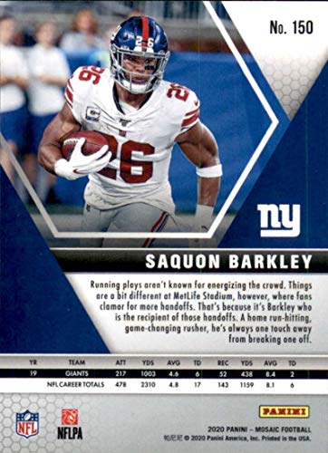 2020 Mosaic Football #150 Saquon Barkley New York Giants Official Panini NFL Trading Card