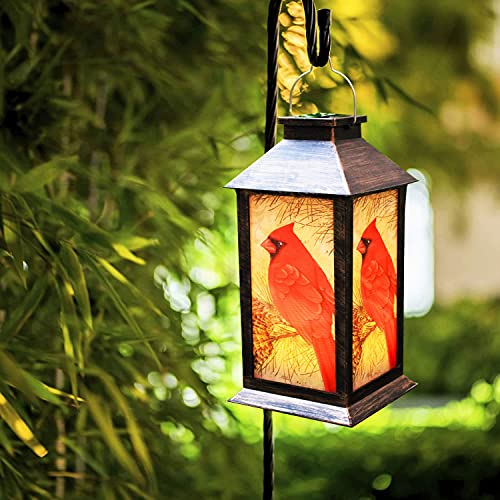 Solar Lanterns, Outdoor Hanging Lanterns Waterproof LED Solar Cardinal Lights Tabletop Lamp for Outdoor Patio Garden（1pack