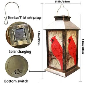 Solar Lanterns, Outdoor Hanging Lanterns Waterproof LED Solar Cardinal Lights Tabletop Lamp for Outdoor Patio Garden（1pack