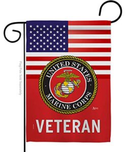 us marine corps veteran garden flag – armed forces usmc semper fi united state american military retire official – house decoration banner small yard gift double-sided made in usa 13 x 18.5