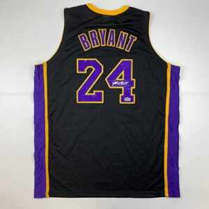 Facsimile Autographed Kobe Bryant #24 Los Angeles LA Black Reprint Laser Auto Basketball Jersey Size Men's XL