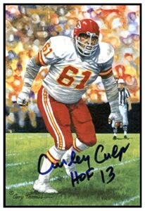 curley culp signed goal line art card glac autographed w/hof chiefs psa/dna