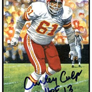 Curley Culp Signed Goal Line Art Card GLAC Autographed w/HOF Chiefs PSA/DNA