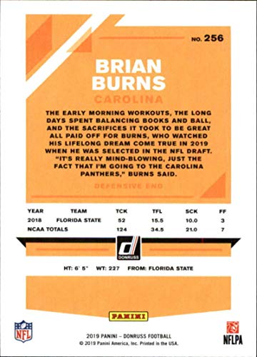 2019 Donruss Football #256 Brian Burns Carolina Panthers Rookie Card RC