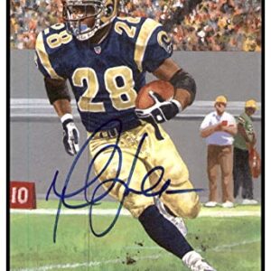 Marshall Faulk Signed Goal Line Art GLAC Autographed Rams PSA/DNA