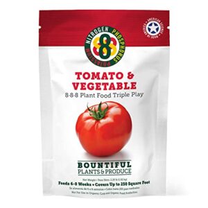 8-8-8 triple play tomato & vegetable plant food, covers 250 sq. ft.