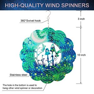 Spring Song Wind Spinner 3D Stainless Steel Indoor Outdoor 10" Fairy Garden Garden Decoration Crafts Ornaments Kinetic Yard Art, Hanging Wind Spinners Decor Gifts