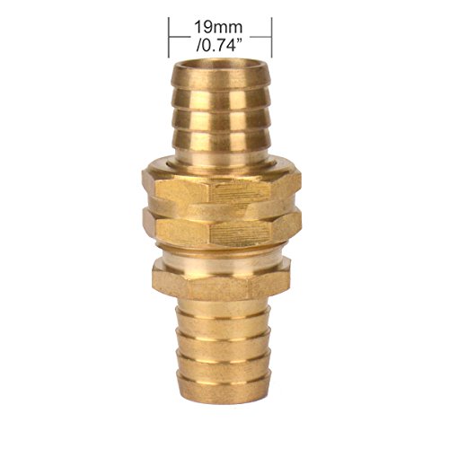 3Sets Brass 3/4" Garden Heavy Duty Hose Mender Repair End Replacement Male Female Connector with Stainless Clamp