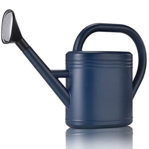 watering can 1 gallon for indoor plants, garden watering cans outdoor plant house flower, gallon watering can large long spout with sprinkler head (blue)