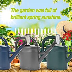 Watering Can 1 Gallon for Indoor Plants, Garden Watering Cans Outdoor Plant House Flower, Gallon Watering Can Large Long Spout with Sprinkler Head (Blue)