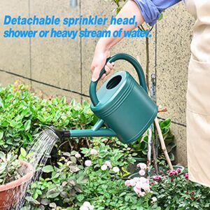 Watering Can 1 Gallon for Indoor Plants, Garden Watering Cans Outdoor Plant House Flower, Gallon Watering Can Large Long Spout with Sprinkler Head (Blue)