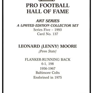 Lenny Moore Signed Goal Line Art Card GLAC Autographed Colts PSA/DNA