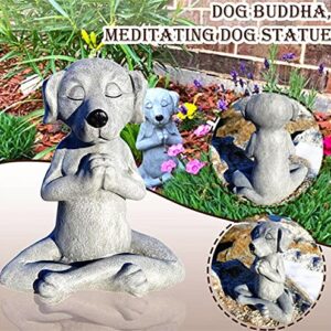 EatingBiting 4.7" Meditation Dog Statue Yoga Dog Garden Decor Buddha Art Sculptures Home Ornament Garden Decoration, Home Decoration (Meditation Dog Statue, Dog Buddha