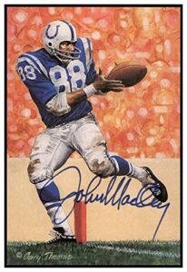 john mackey signed goal line art card glac autographed colts psa/dna