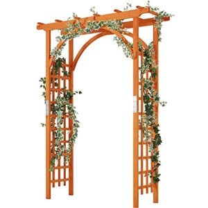 yaheetech wedding arches 7ft wood backdrop stand wooden garden trellis arbor climbing arbor arch for ceremony planting garden patio greenhouse bridal party decoration decor