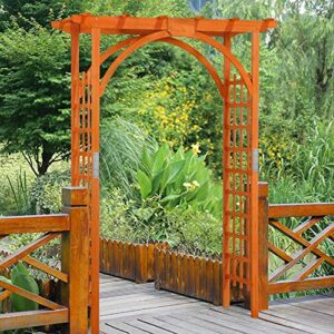 Yaheetech Wedding Arches 7FT Wood Backdrop Stand Wooden Garden Trellis Arbor Climbing Arbor Arch for Ceremony Planting Garden Patio Greenhouse Bridal Party Decoration Decor