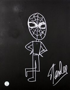 stan lee authentic signed 16×20 canvas w/spider-man sketch psa/dna #w00382