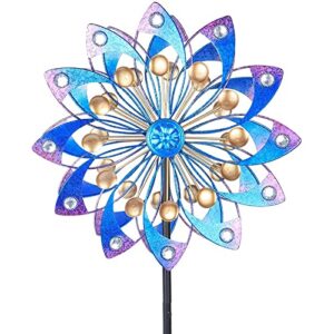 mumtop wind spinner 360 degrees double wind sculpture is suitable for decorating your patio, lawn & garden