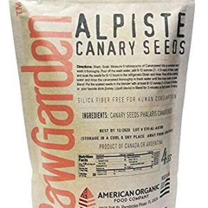 Raw Garden Canary Seed (Alpiste) (1 Pack 4 lbs) for Human Consumption, Silica Fiber Free.