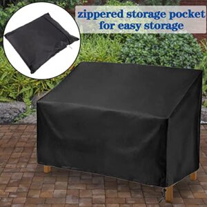 Outdoor Bench Cover Waterproof for 2-Seater Outside Garden Park Patio Loveseat Furniture Bench Covers 53L x 26W x 35H inch (Black)