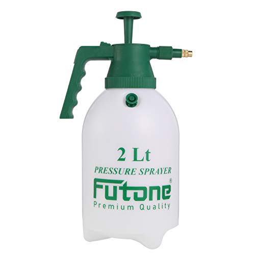 Futone 0.5 Gallon Hand Held Garden Sprayer Water Pump Pressure Sprayers for Lawn and Garden - (2.0L White)