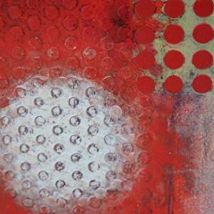 Red and Gray Field with Crystal Event by Alan Mazzetti, Original Acrylic on Panel, 30" x 30"