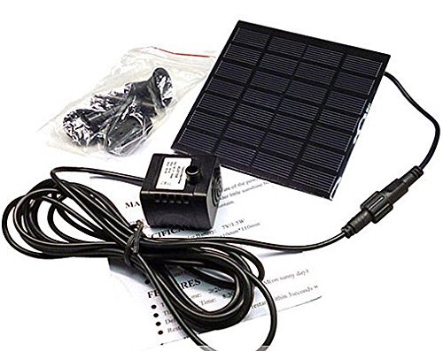 Sunnytech Solar Power Water Pump - Garden Fountain Pool Watering Pond Pump Pool Aquarium Fish Tank with Separate Solar Panel and 3M Long Cable & 4 Sprayer Adapters(Black)