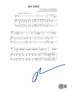 anthony ramos hamilton signed autographed my shot sheet music 8.5×11 beckett coa