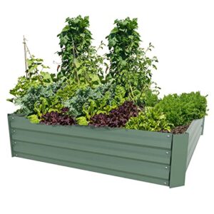 Aoodor Raised Garden Bed 4' x 4' x 1' Patio Ourdoor Yard