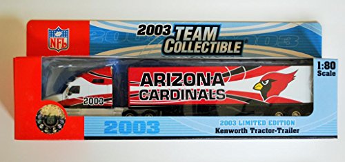 White Rose 2003 NFL ARIZONA Team Collectible 1:80 Scale Diecast Kenworth Tractor Trailer - CARDINALS