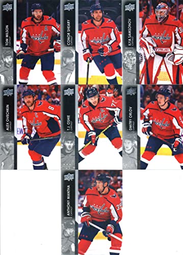 2021-22 Upper Deck Series 2 Washington Capitals Veteran Team Set of 7 Cards: Anthony Mantha(#436), Dmitry Orlov(#437), T.J. Oshie(#438), Alex Ovechkin(#439), Ilya Samsonov(#440), Conor Sheary(#441), Tom Wilson(#442) - GotBaseballCards