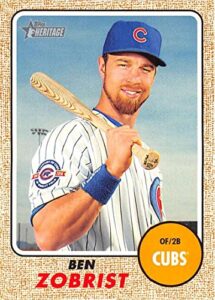 2017 topps heritage #326 ben zobrist chicago cubs baseball card