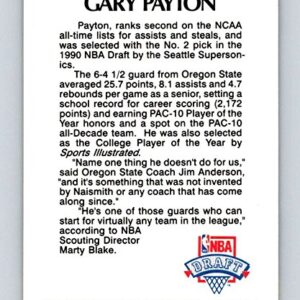 1990-91 NBA Hoops #391 Gary Payton RC Rookie Seattle SuperSonics Official Basketball Trading Card