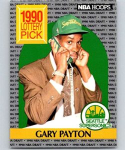 1990-91 nba hoops #391 gary payton rc rookie seattle supersonics official basketball trading card