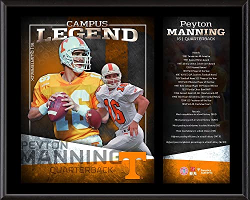 Peyton Manning Tennessee Volunteers 12" x 15" Campus Legend Sublimated Player Plaque - College Player Plaques and Collages