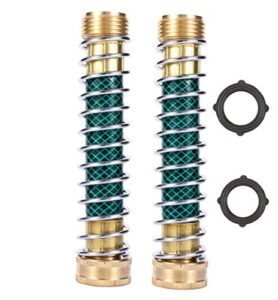 zkzx garden hose coiled spring protector with solid brass faucet hoses coupling adapter extension 2pcs (2pieces)