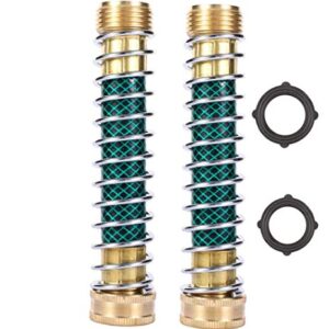 ZKZX Garden Hose Coiled Spring Protector with Solid Brass Faucet Hoses Coupling Adapter Extension 2Pcs (2pieces)