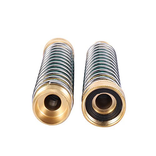 ZKZX Garden Hose Coiled Spring Protector with Solid Brass Faucet Hoses Coupling Adapter Extension 2Pcs (2pieces)