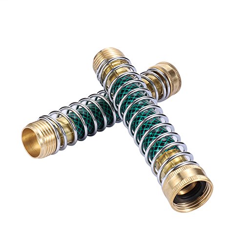 ZKZX Garden Hose Coiled Spring Protector with Solid Brass Faucet Hoses Coupling Adapter Extension 2Pcs (2pieces)