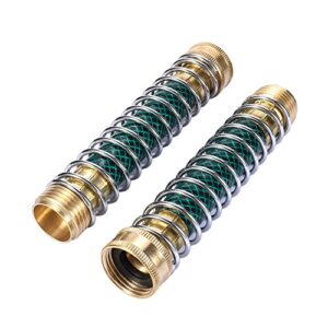 ZKZX Garden Hose Coiled Spring Protector with Solid Brass Faucet Hoses Coupling Adapter Extension 2Pcs (2pieces)