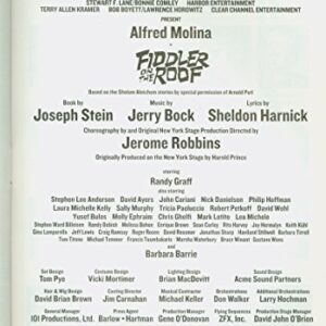 Fiddler on the Roof, Broadway playbill + Alfred Molina , Lea Michele from GLEE