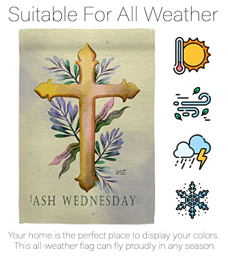 Angeleno Heritage Ash Wednesday Garden Flag Set Wall Hanger Religious Faith Hope Grace Peace Dove Christian Religion Easter House Decoration Banner Small Yard Gift Double-Sided, Made in USA