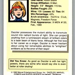 1990 Impel Marvel Universe #13 Dazzler Non Sport Entertainment Trading Card in Raw (NM or Better) Condition