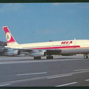 MEA Middle East Airlines Boeing B-720 Roissy Airport Paris France Commercial Airplane Postcard