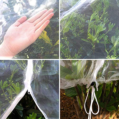 Garden Insect Plant Netting Cover with Zipper H in-Shape Bag Garden Bug Plant Netting Cover for Protecting Plant Fruits Flower from Insect Bird Eating (1, 84 x 72 inch)